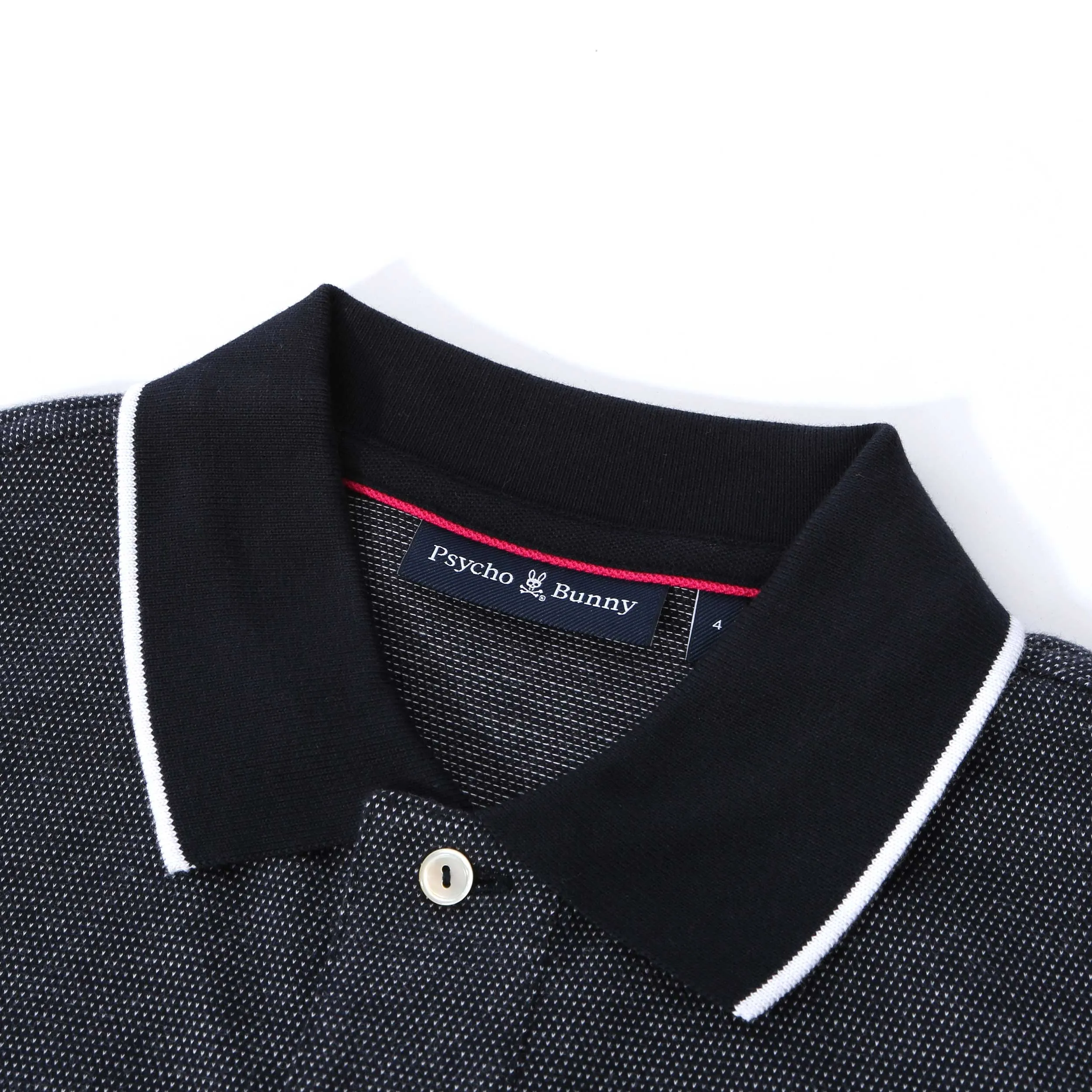 Psycho Bunny Eldorado Jacquard Pique Polo Shirt in Navy