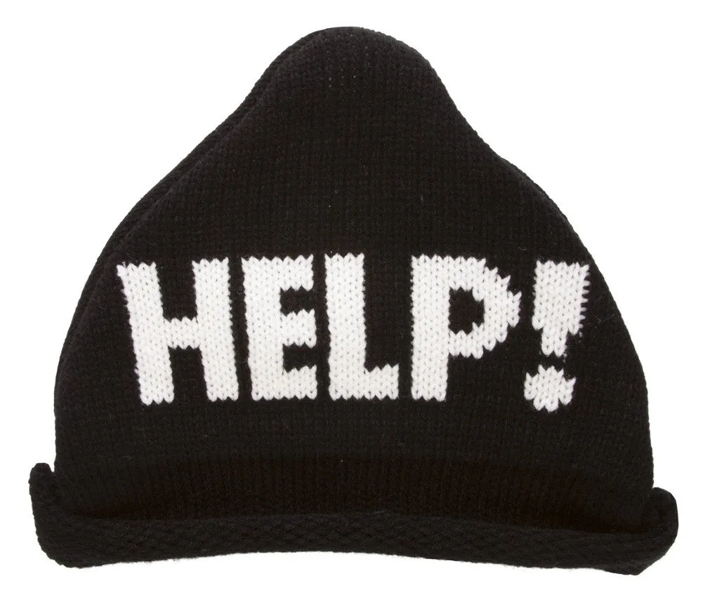 "Help!" Knitted Triangle Beanie