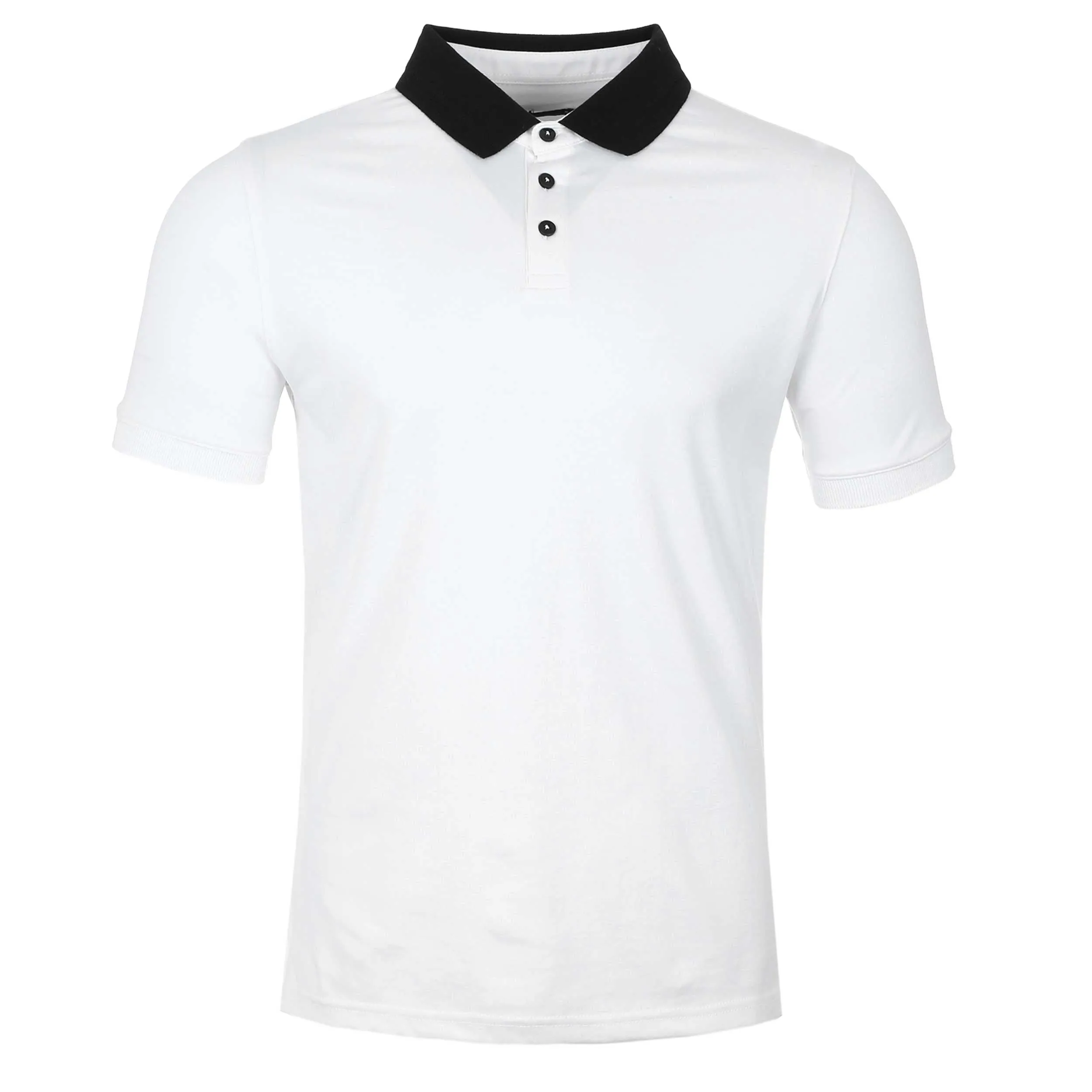 Remus Uomo Micro Pique Contrast Collar Polo Shirt in White