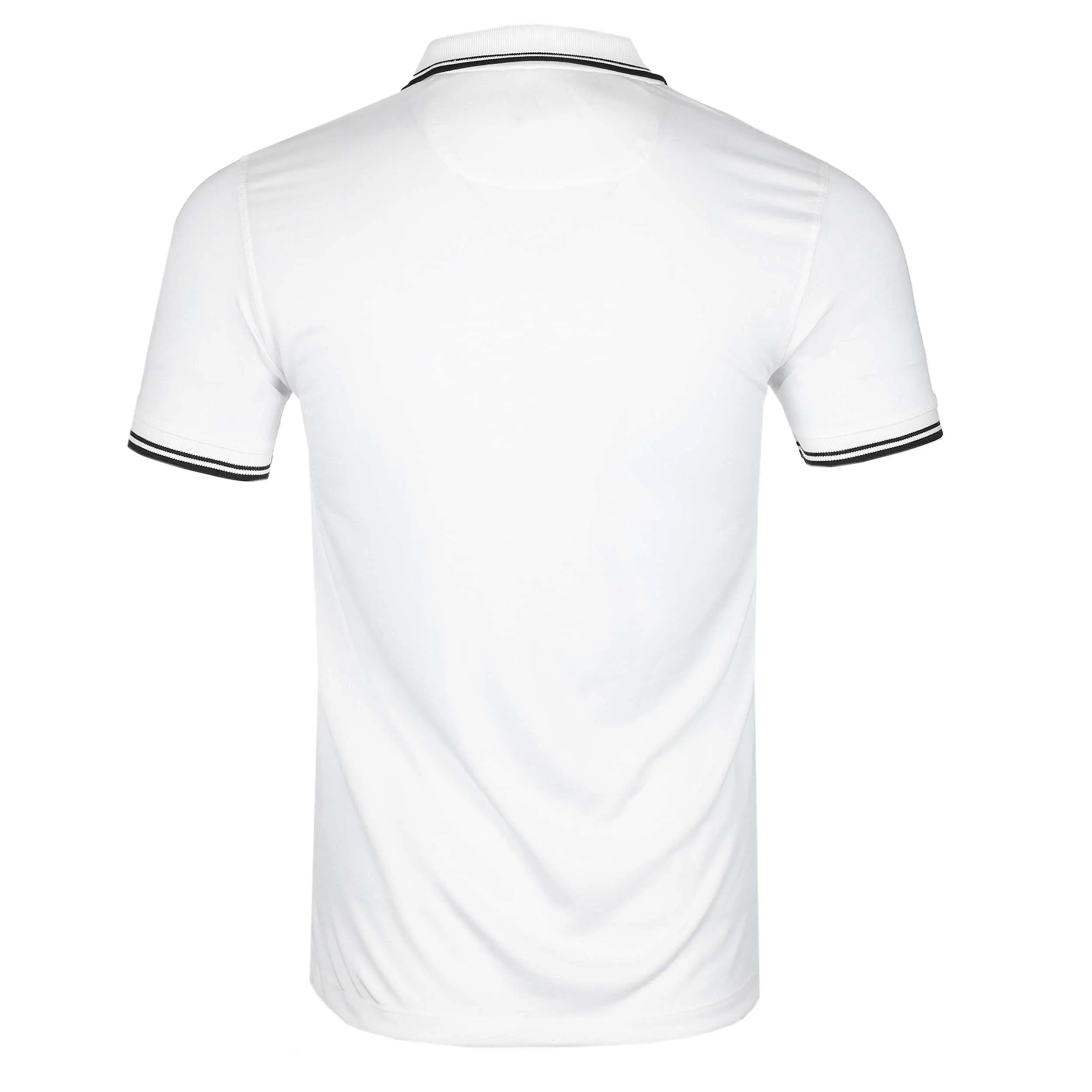 Remus Uomo Zip Contrast Polo Shirt in White