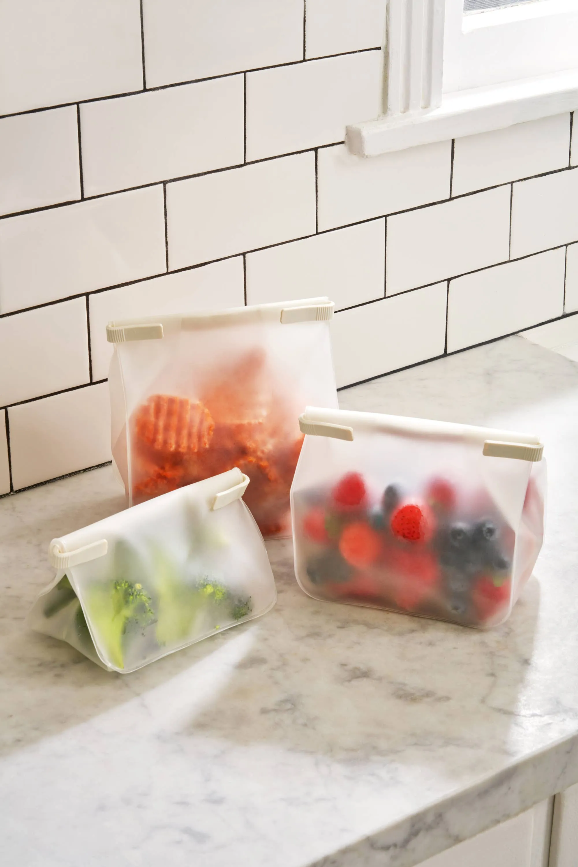 Roll Tight Freezer Storage Bags - Set of 3 Assorted Sizes