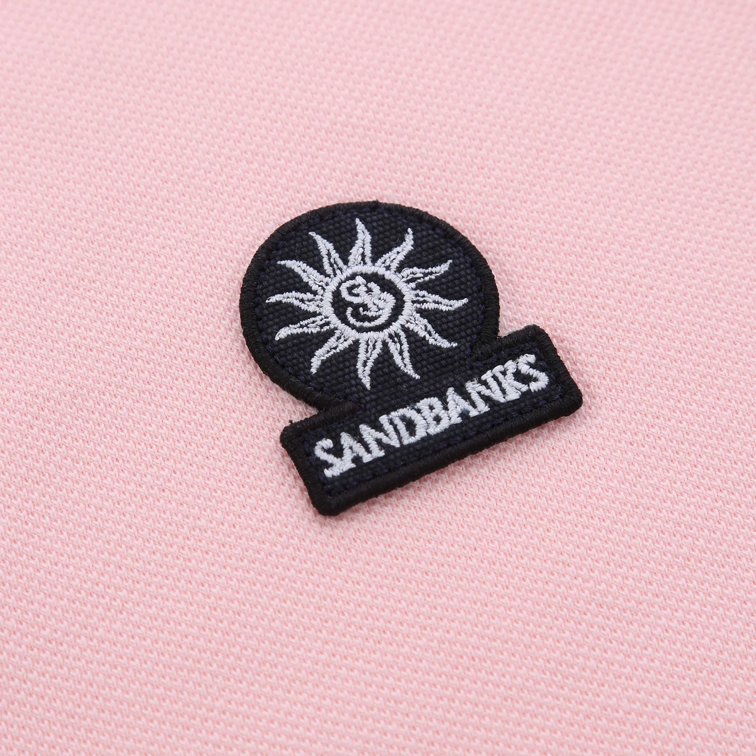 Sandbanks Badge Logo Tipped Polo Shirt in Crystal Rose