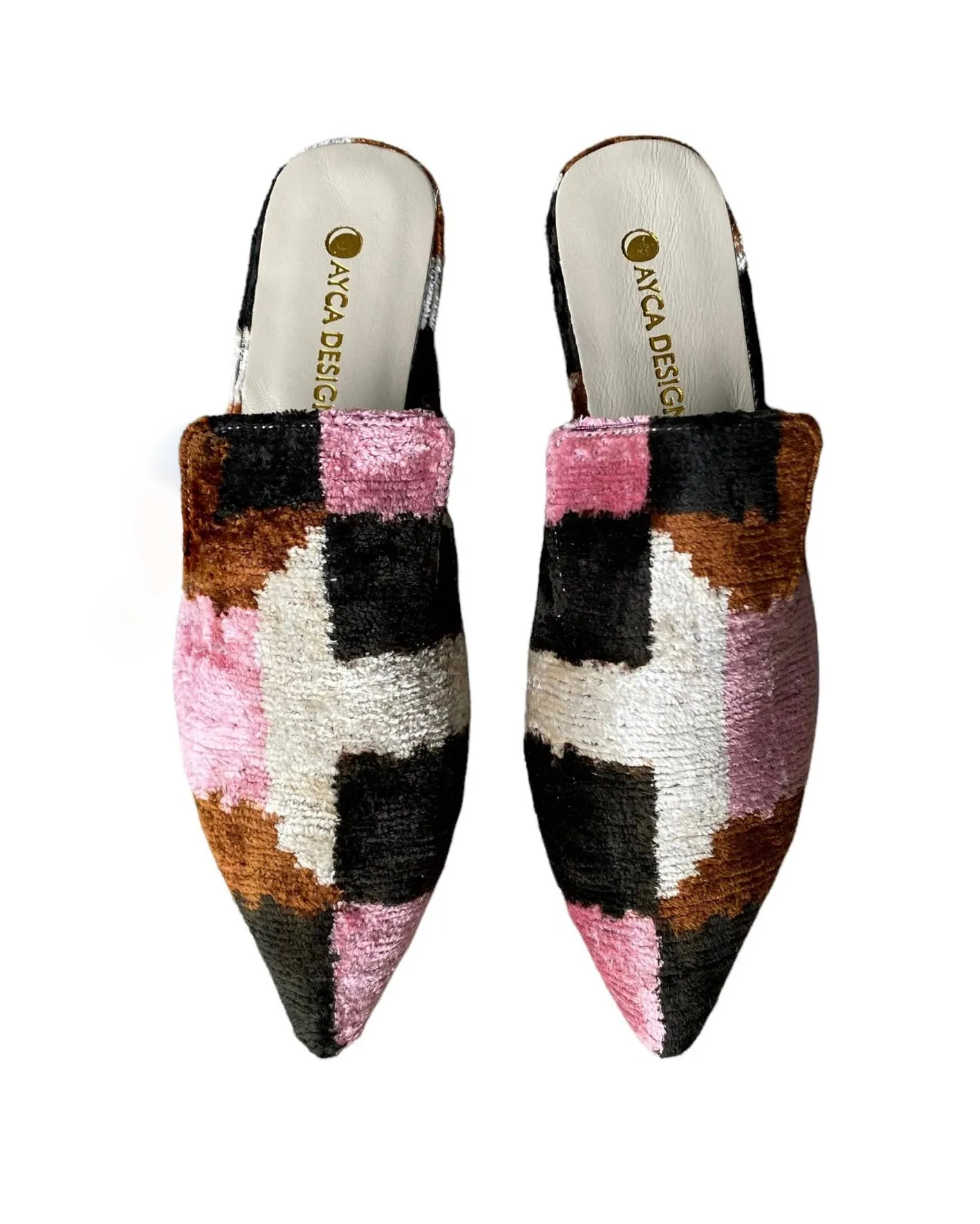 Silk Velvet Ikat Point Toe Slide