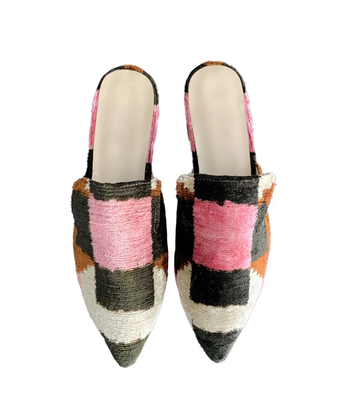 Silk Velvet Ikat Point Toe Slide