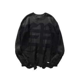 Sole et. Al Metrø Identity Distressed Knit Sweater : Black