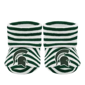 Spartan Helmet Striped Baby Booties