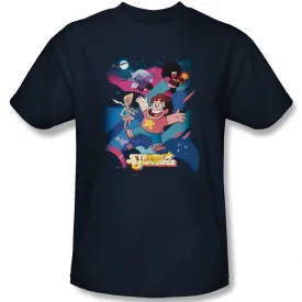 Steven Universe and Crystal Gems Adult Navy T-Shirt