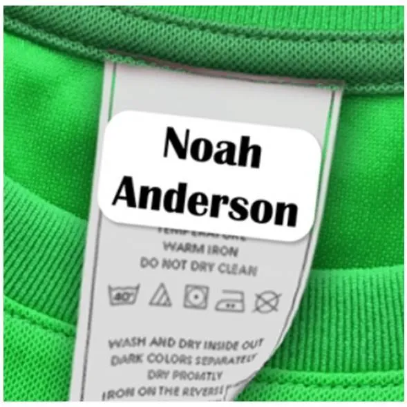 Stick-On Clothing Name Labels - Laundry Safe