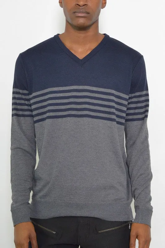 TEEK - Mens Knit VNeck Pullover Sweater