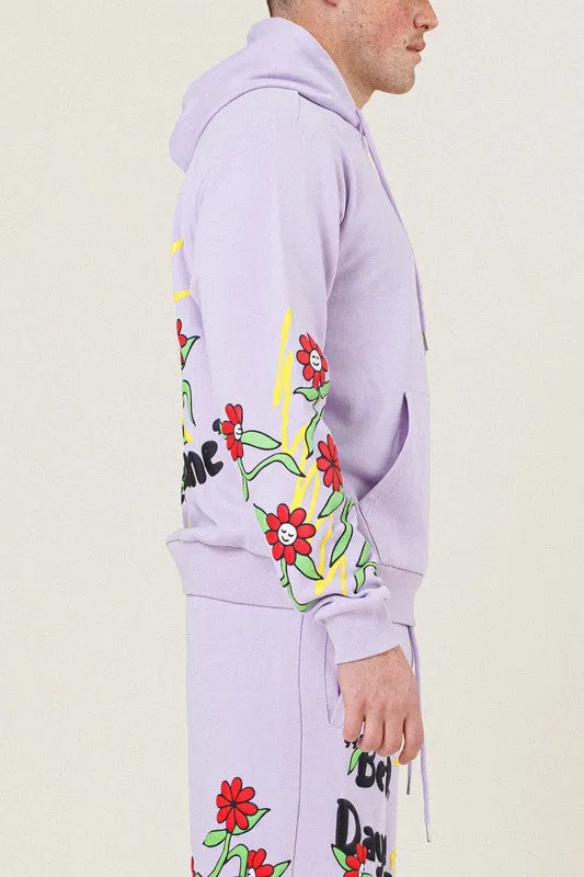 TEEK - Pink Flower Terry Pullover