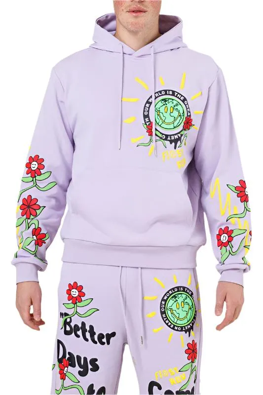 TEEK - Pink Flower Terry Pullover