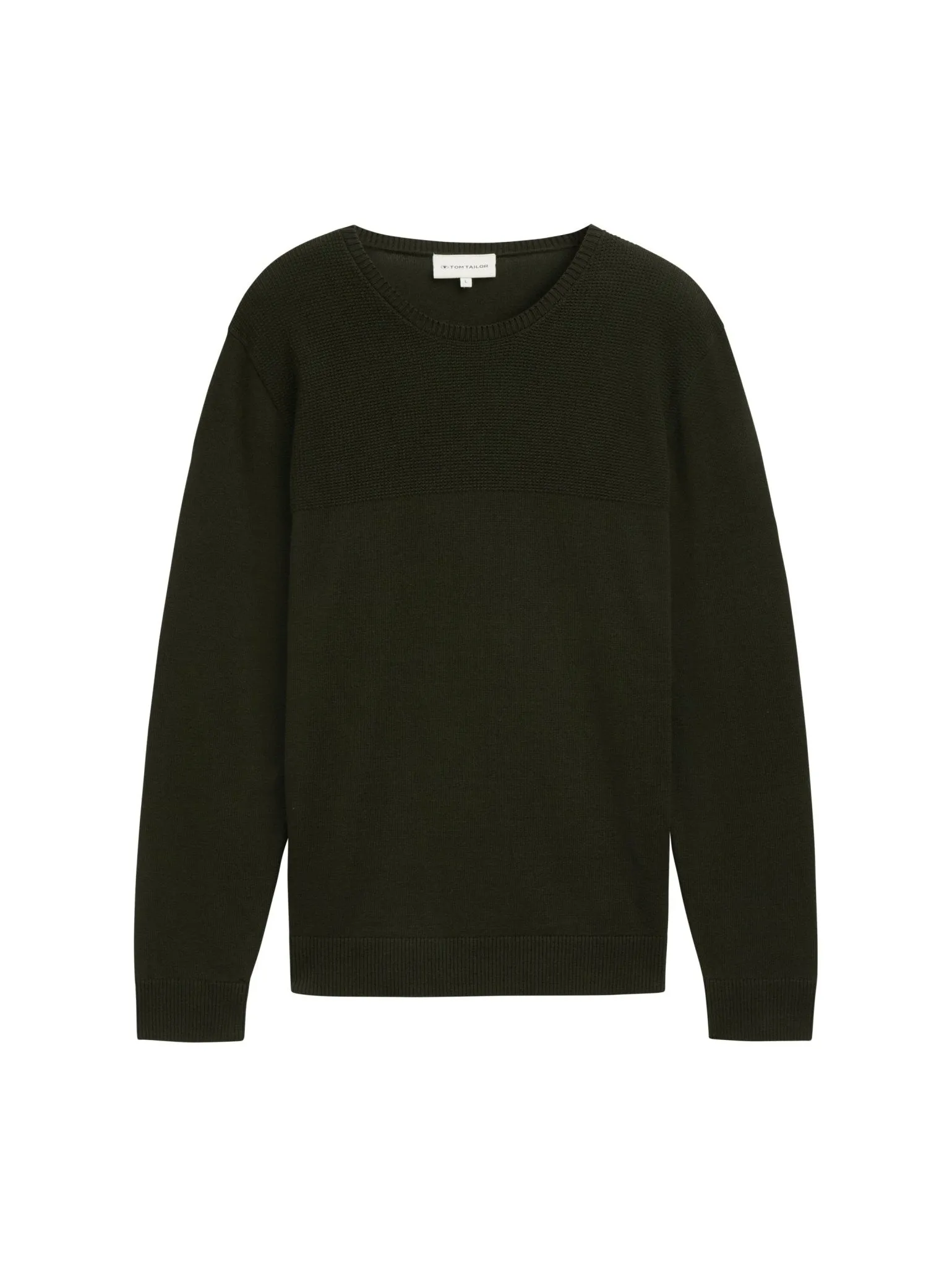 TOM TAILOR - Structure Mix Crew Neck Knit - 1043259