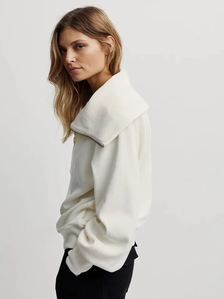 Vine Half-Zip Pullover in Ivory