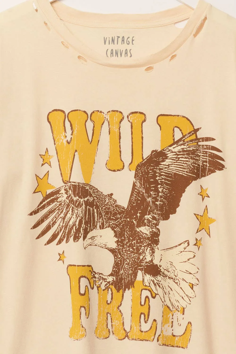 Wild Free Eagle Distressed Graphic Tee